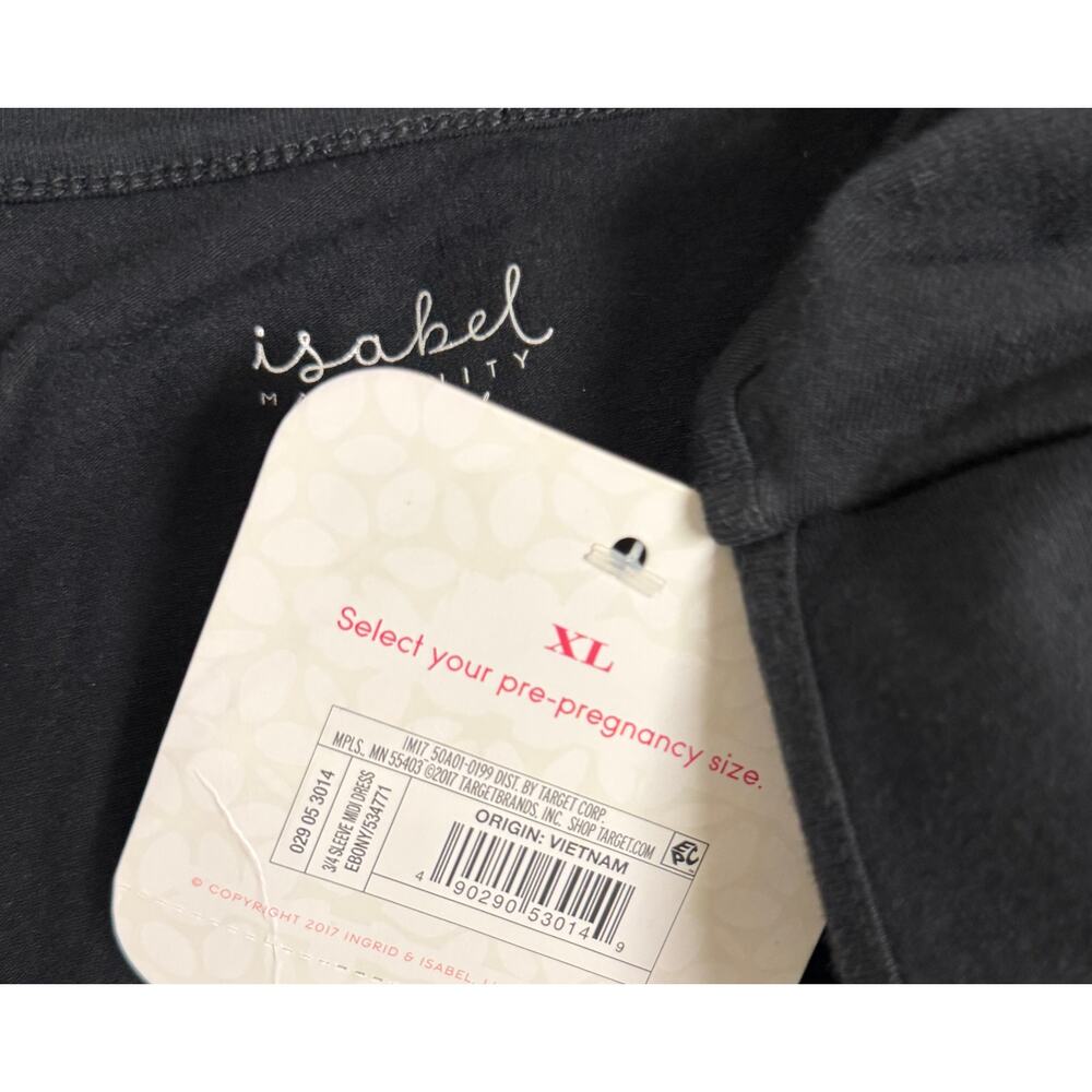 Isabel Maternity For Target Maternity Dress Size XL Bodycon 3/4 Sleeve Scoop New - Picture 7 of 8